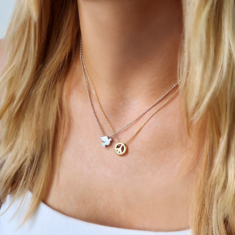 Main Image 2 of Alex Woo Peace Dove Necklace Sterling Silver