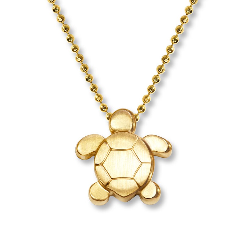 Main Image 1 of Alex Woo Sea Turtle Necklace 14K Yellow Gold