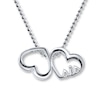 Thumbnail Image 0 of Alex Woo Word Sis Hearts Necklace Sterling Silver