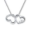Thumbnail Image 1 of Alex Woo Word Sis Hearts Necklace Sterling Silver