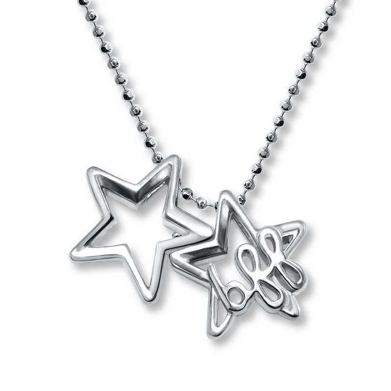 Main Image 1 of Alex Woo Word BFF Stars Necklace Sterling Silver