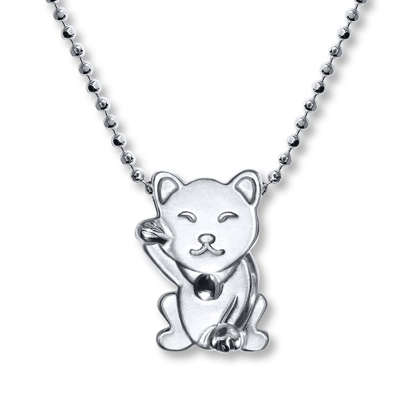 Main Image 1 of Alex Woo Luck Cat Necklace Sterling Silver