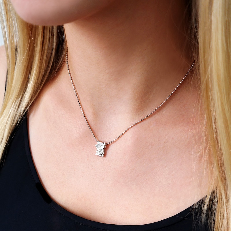 Main Image 2 of Alex Woo Luck Cat Necklace Sterling Silver