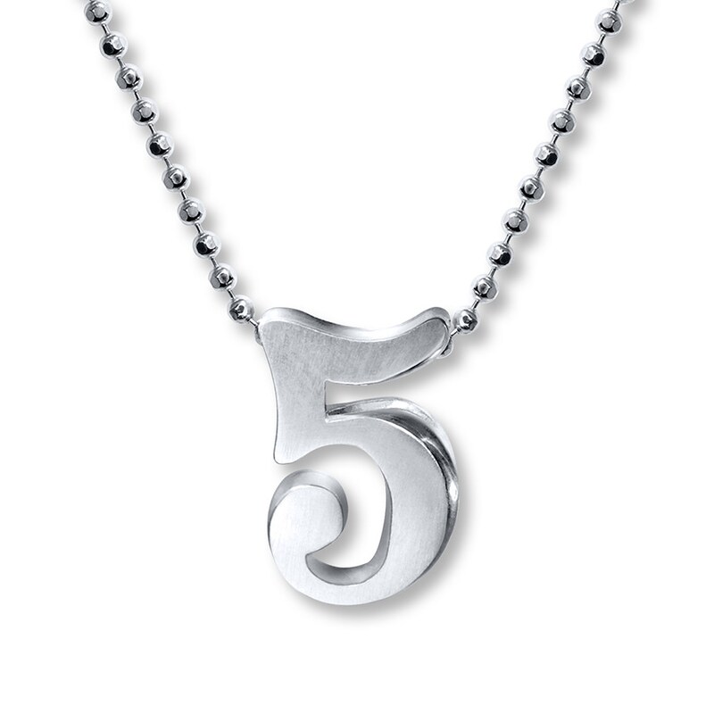 Main Image 1 of Alex Woo Necklace Number 5 Sterling Silver