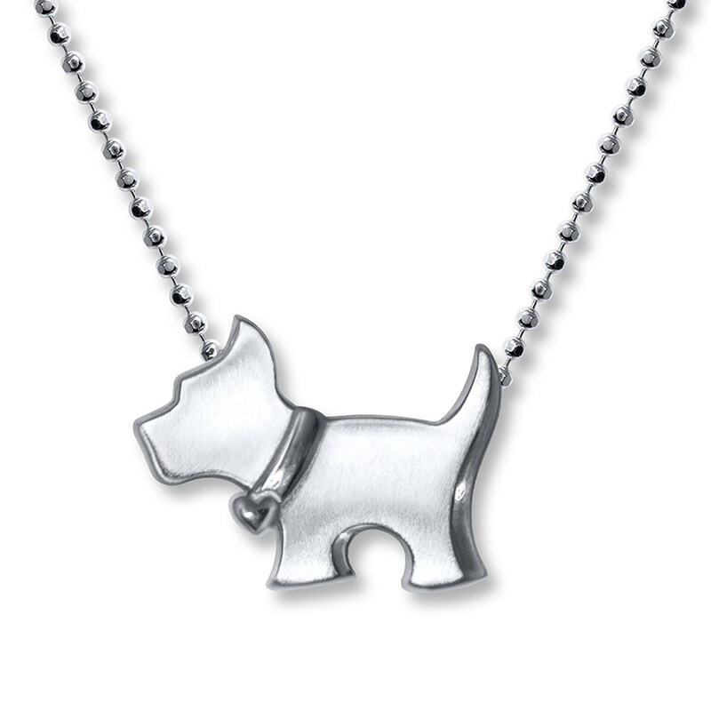 Main Image 1 of Alex Woo Scottie Dog Necklace Sterling Silver