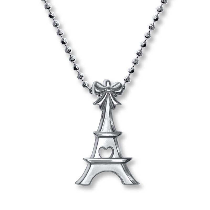 Main Image 1 of Alex Woo Cities Eiffel Tower Necklace Sterling Silver