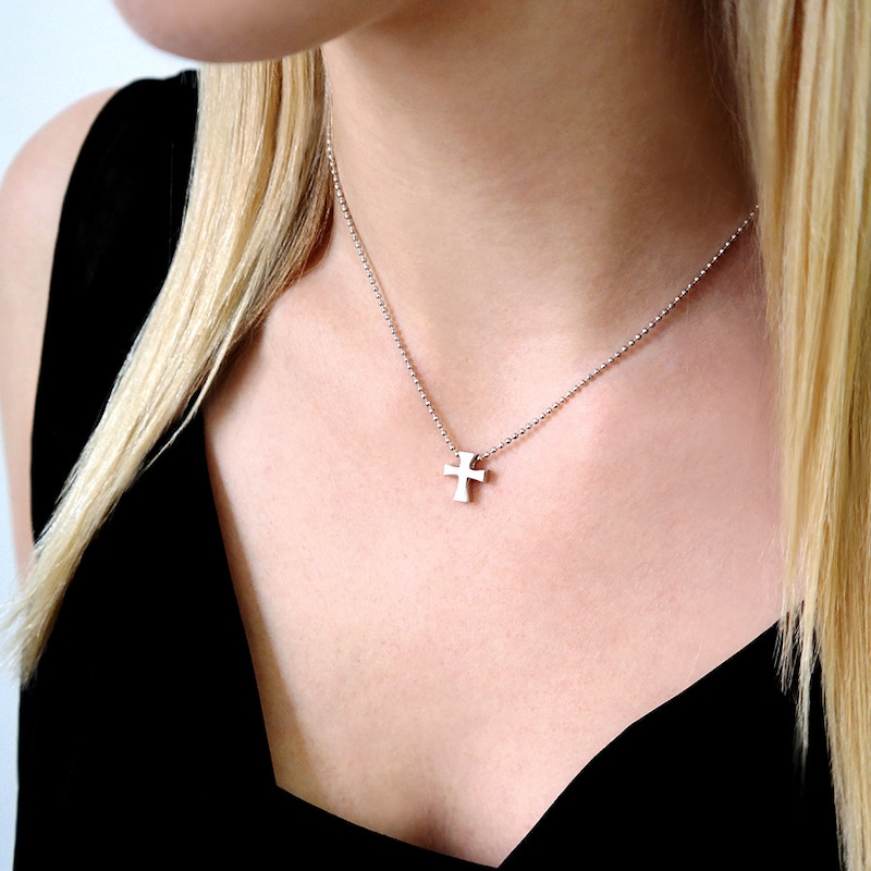 Main Image 2 of Alex Woo Faith Cross Necklace Sterling Silver