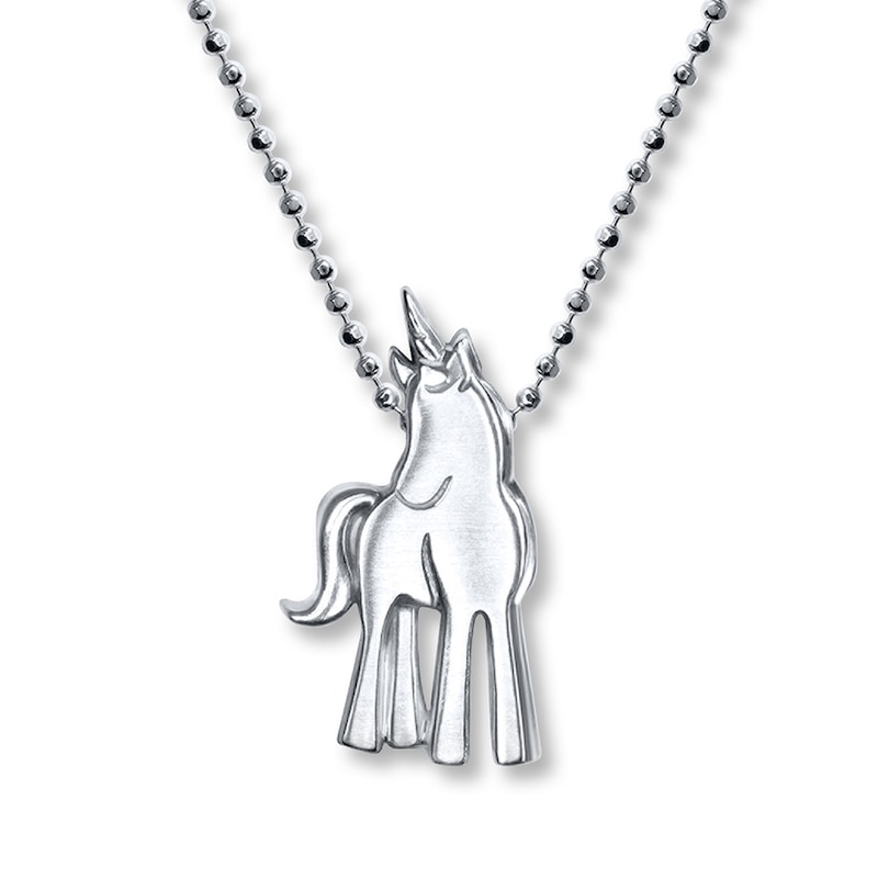 Main Image 1 of Alex Woo Princess Unicorn Necklace Sterling Silver