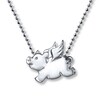 Thumbnail Image 1 of Alex Woo Signs Flying Pig Necklace Sterling Silver