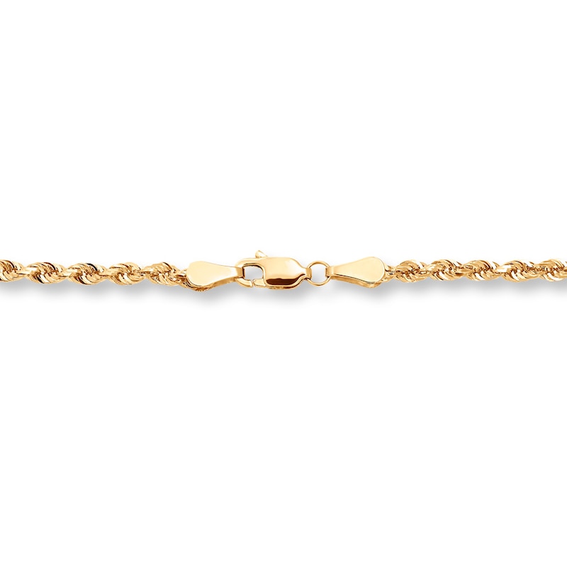 Main Image 2 of Solid Glitter Rope Necklace 10K Yellow Gold 24" 5.5mm