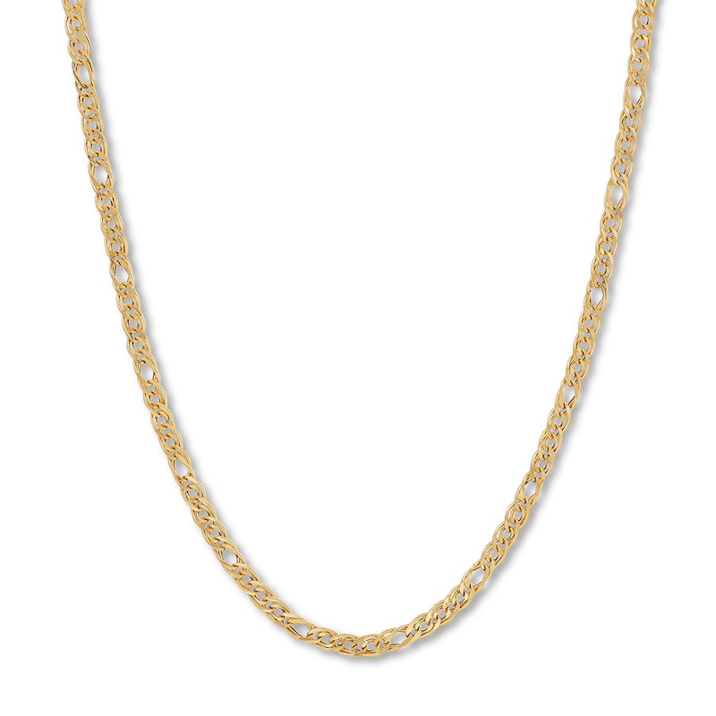 Main Image 1 of Interlock Chain Necklace 14K Yellow Gold 18" Length