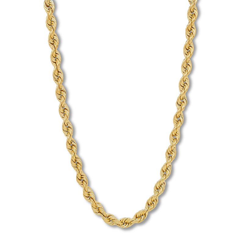 Main Image 1 of Glitter Rope Chain Necklace 10K Yellow Gold 20" Length