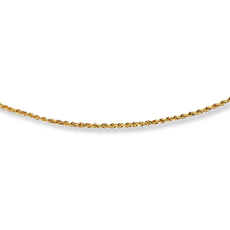 Main Image 1 of Glitter Rope Chain 14K Yellow Gold 20" Length