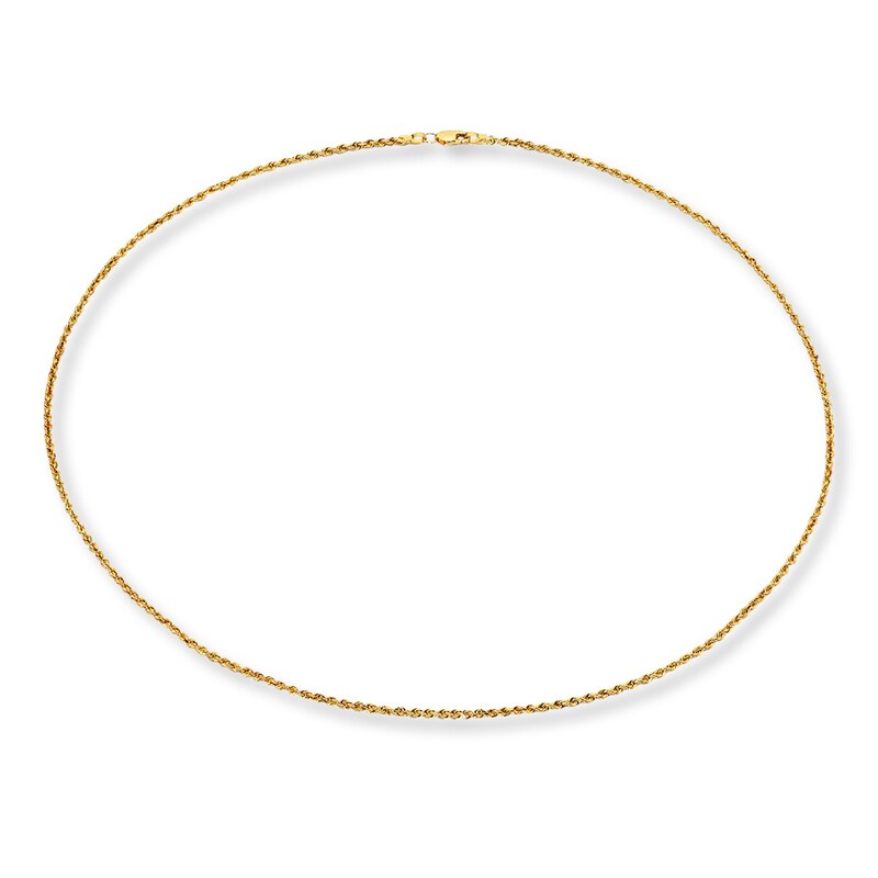 Main Image 2 of Glitter Rope Chain 14K Yellow Gold 20" Length