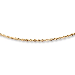Solid Glitter Rope Chain Necklace 14K Yellow Gold 20" Length 2mm