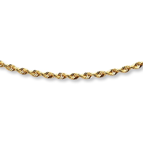 Glitter Rope Chain Necklace 14K Yellow Gold 24" Length Jared