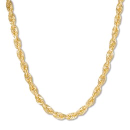 Solid Rope Chain Necklace 10K Yellow Gold 20&quot; Length