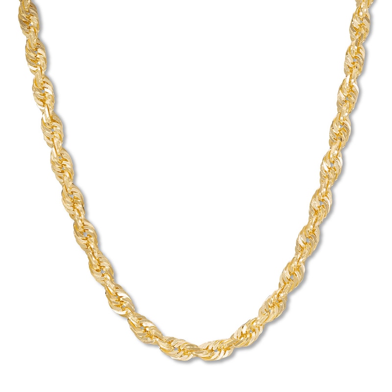 Main Image 1 of Solid Rope Chain Necklace 10K Yellow Gold 20" Length 3.5mm