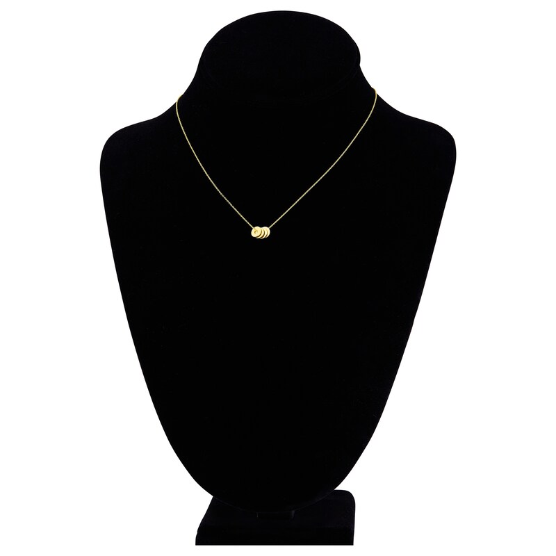 Floating Disc Necklace 14K Yellow Gold 18"