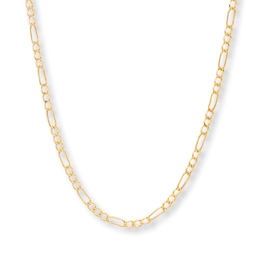 Hollow Figaro Link Chain 14K Yellow Gold 20&quot; Length