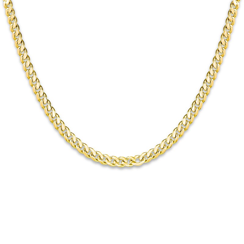 Main Image 1 of Solid Curb Chain Necklace 14K Yellow Gold 24" Length 5mm