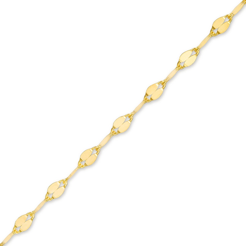 Mirror Disc Choker Necklace 10K Yellow Gold 16" Adjustable