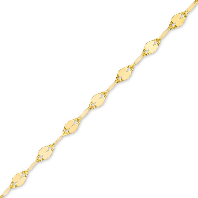 Mirror Disc Choker Necklace 10K Yellow Gold 16" Adjustable