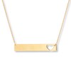 Thumbnail Image 1 of Bar Necklace Heart Cut-out 14K Yellow Gold 16" Adjustable