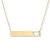 Thumbnail Image 0 of Bar Necklace Heart Cut-out 14K Yellow Gold 16" Adjustable