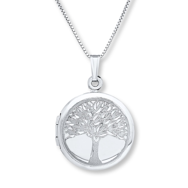 Sterling Silver Locket Pendant with Diamond Front