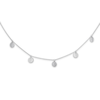 Thumbnail Image 1 of Dangle Disc Choker Necklace 14K White Gold 14" Adjustable