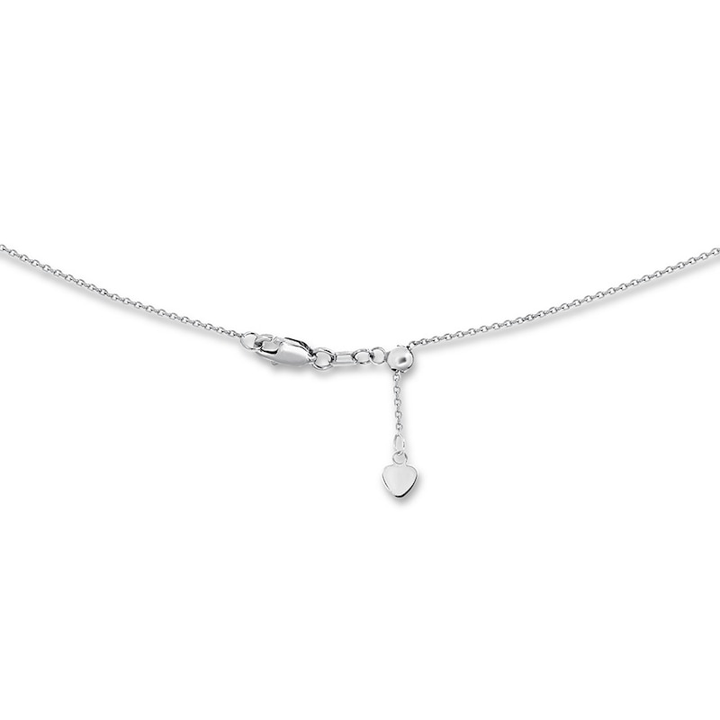 Dangle Disc Choker Necklace 14K White Gold 14" Adjustable