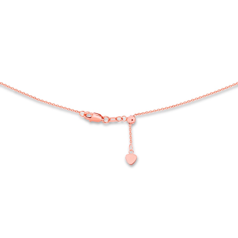 Main Image 2 of Dangle Disc Choker Necklace 14K Rose Gold 14" Adjustable