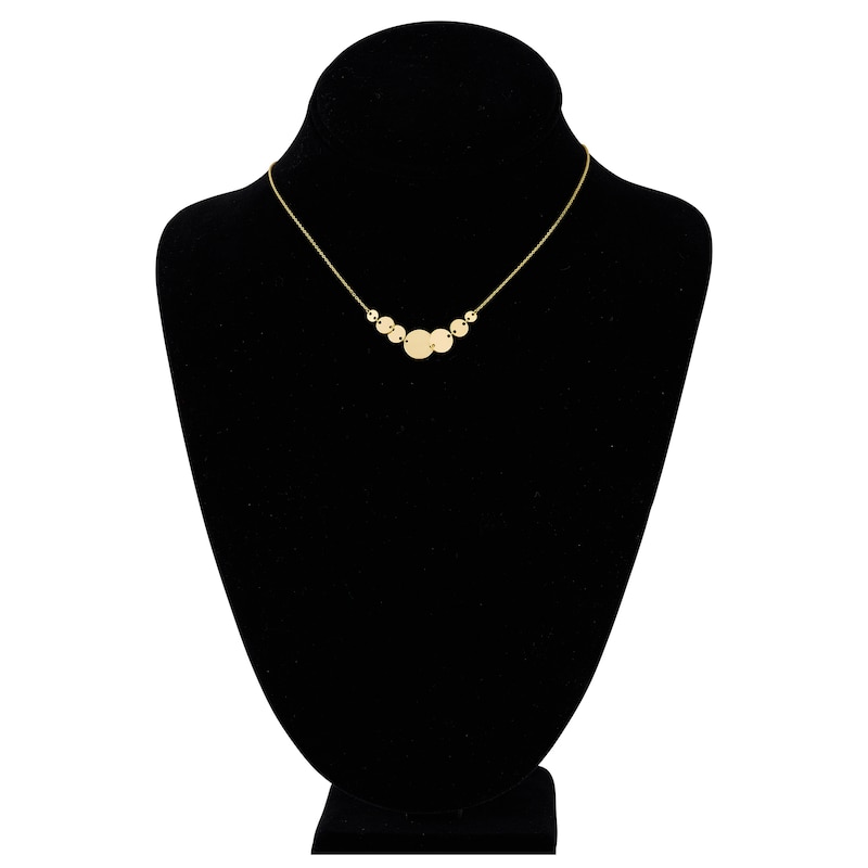 Main Image 4 of Graduated Disc Necklace 14K Yellow Gold 16" Adjustable