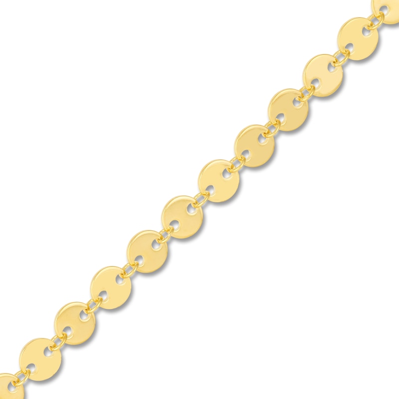 Main Image 2 of Round Disc Necklace 14K Yellow Gold 16" Adjustable