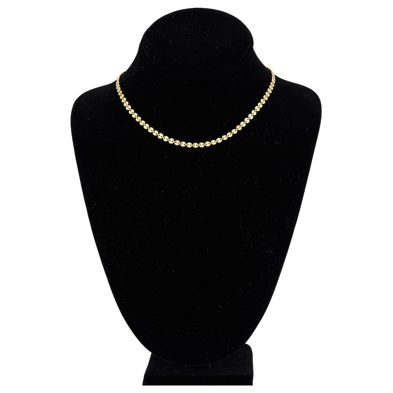 Main Image 4 of Round Disc Necklace 14K Yellow Gold 16" Adjustable
