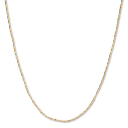 Solid Tornado Chain Necklace 14K Yellow Gold 24" Length 0.84mm