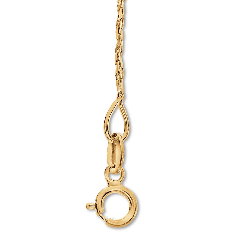 Main Image 2 of Solid Tornado Chain Necklace 14K Yellow Gold 24&quot; Length 1mm