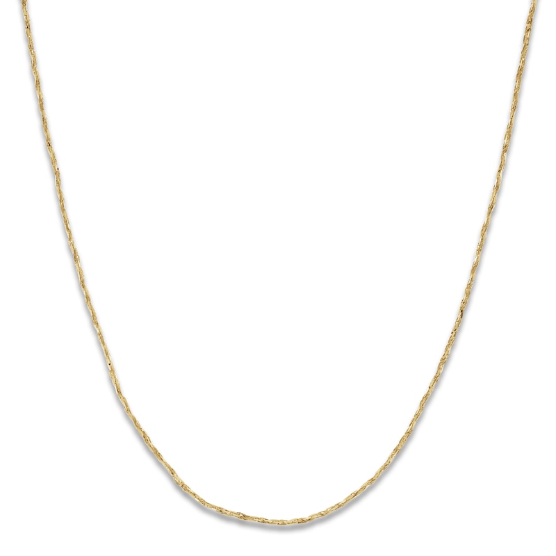 Main Image 1 of Solid Tornado Chain Necklace 14K Yellow Gold 16" Length 0.84mm