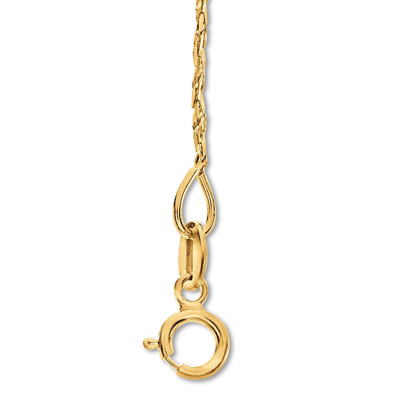Main Image 3 of Solid Tornado Chain Necklace 14K Yellow Gold 16" Length 0.84mm