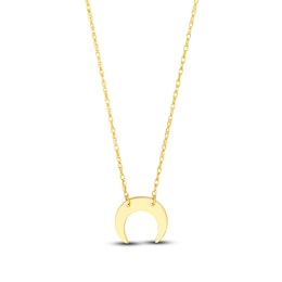 Moon Necklace 14K Yellow Gold 16" Adjustable