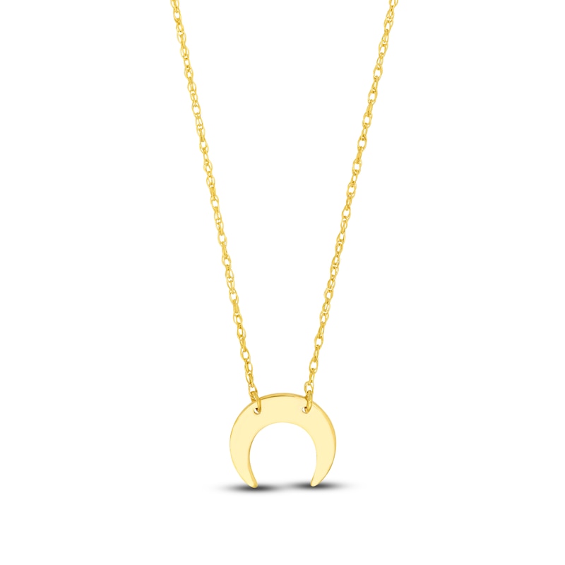 Main Image 1 of Moon Necklace 14K Yellow Gold 16" Adjustable