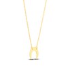 Thumbnail Image 2 of Moon Necklace 14K Yellow Gold 16" Adjustable