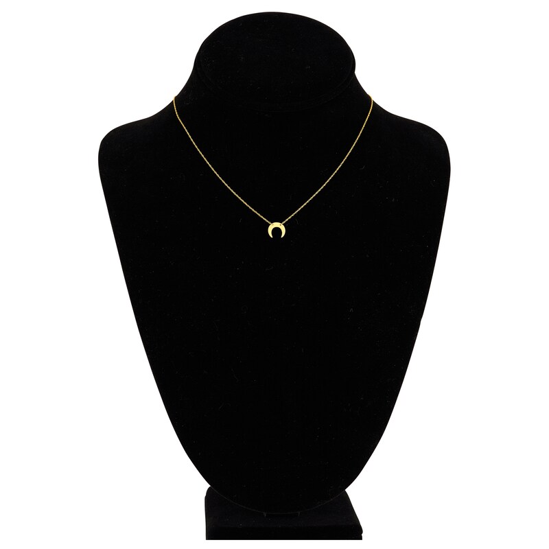 Main Image 4 of Moon Necklace 14K Yellow Gold 16" Adjustable