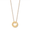 Thumbnail Image 0 of Disc Heart Necklace 14K Yellow Gold 16" Adjustable