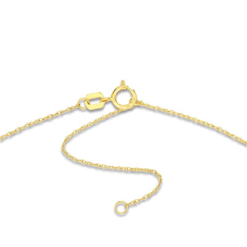 Disc Heart Necklace 14K Yellow Gold 16" Adjustable