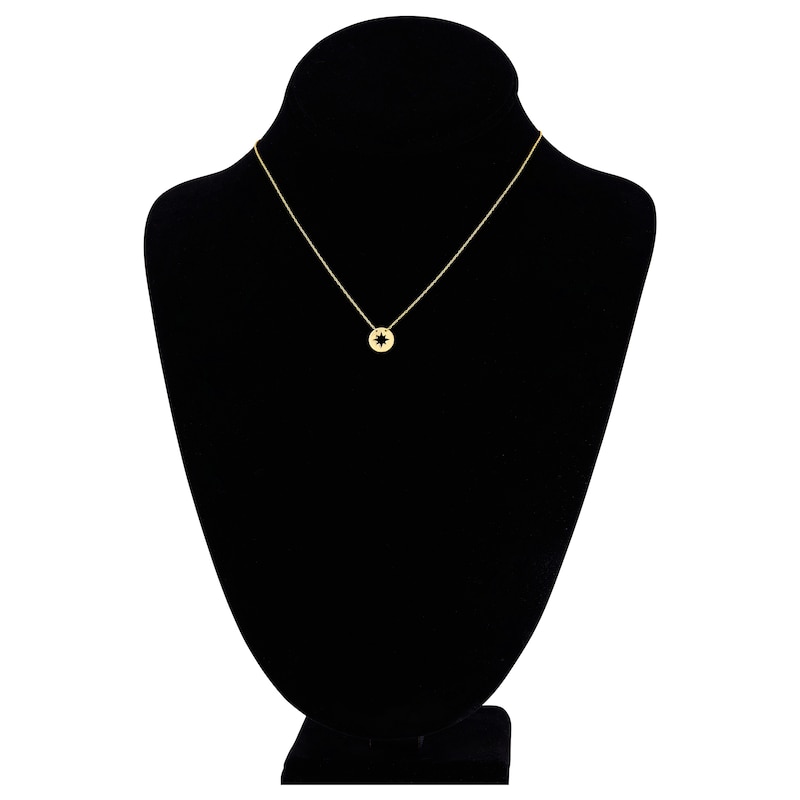 Disc Star Necklace 14K Yellow Gold 16" Adjustable