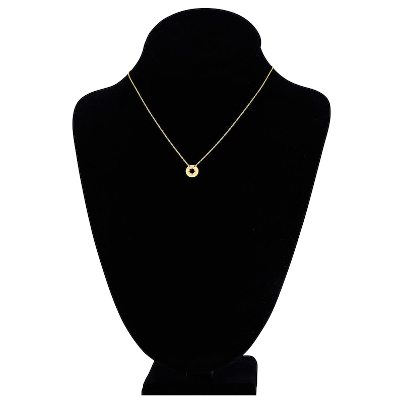 Main Image 4 of Disc Star Necklace 14K Yellow Gold 16" Adjustable