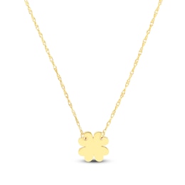 Clover Necklace 14K Yellow Gold 16" Adjustable