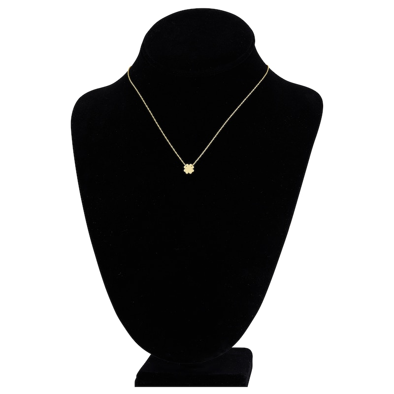 Clover Necklace 14K Yellow Gold 16" Adjustable